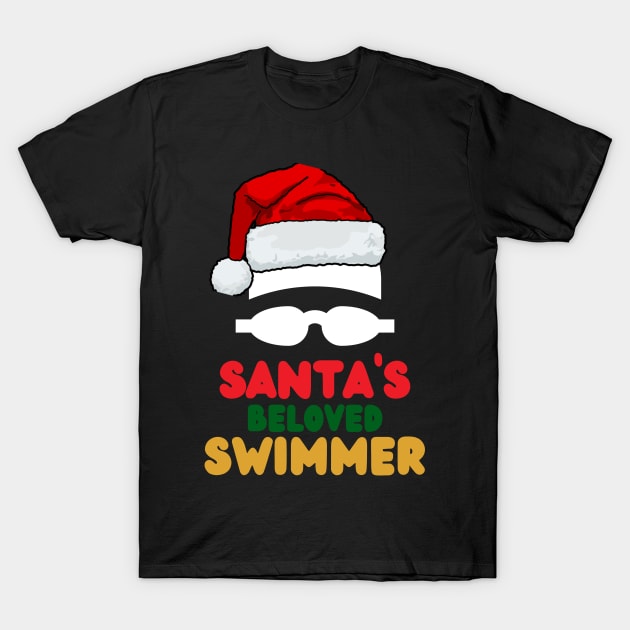 Santas Beloved Swimmer T-Shirt by Binsy